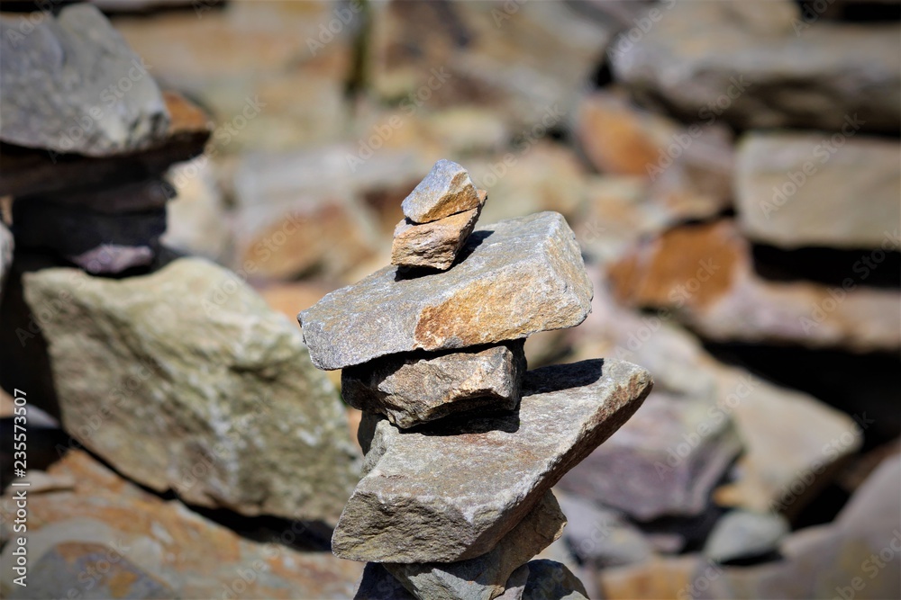 Stacked Rocks On The Ring Of Kerry In Ireland