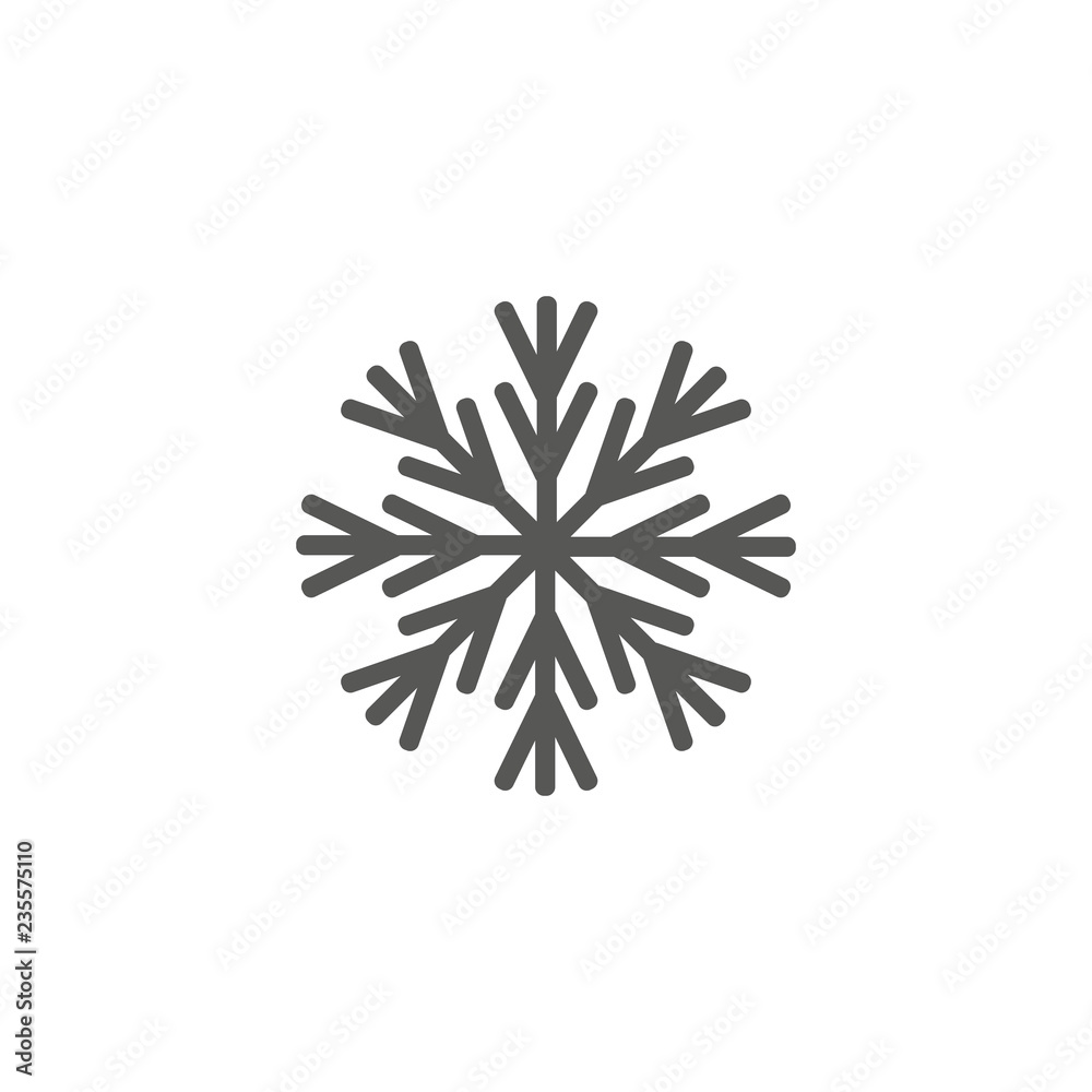 Snowflake icon. Flat vector illustration in black on white background. Snowflake icon. Flat vector illustration in black on white background.