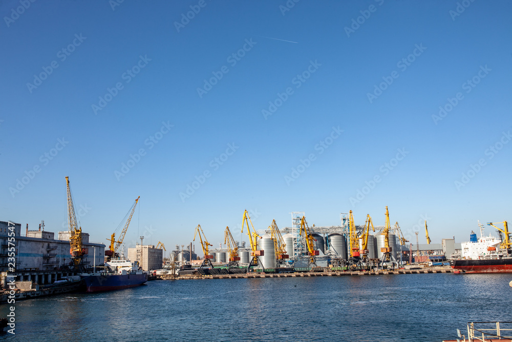Odessa seaport terminals and cranes