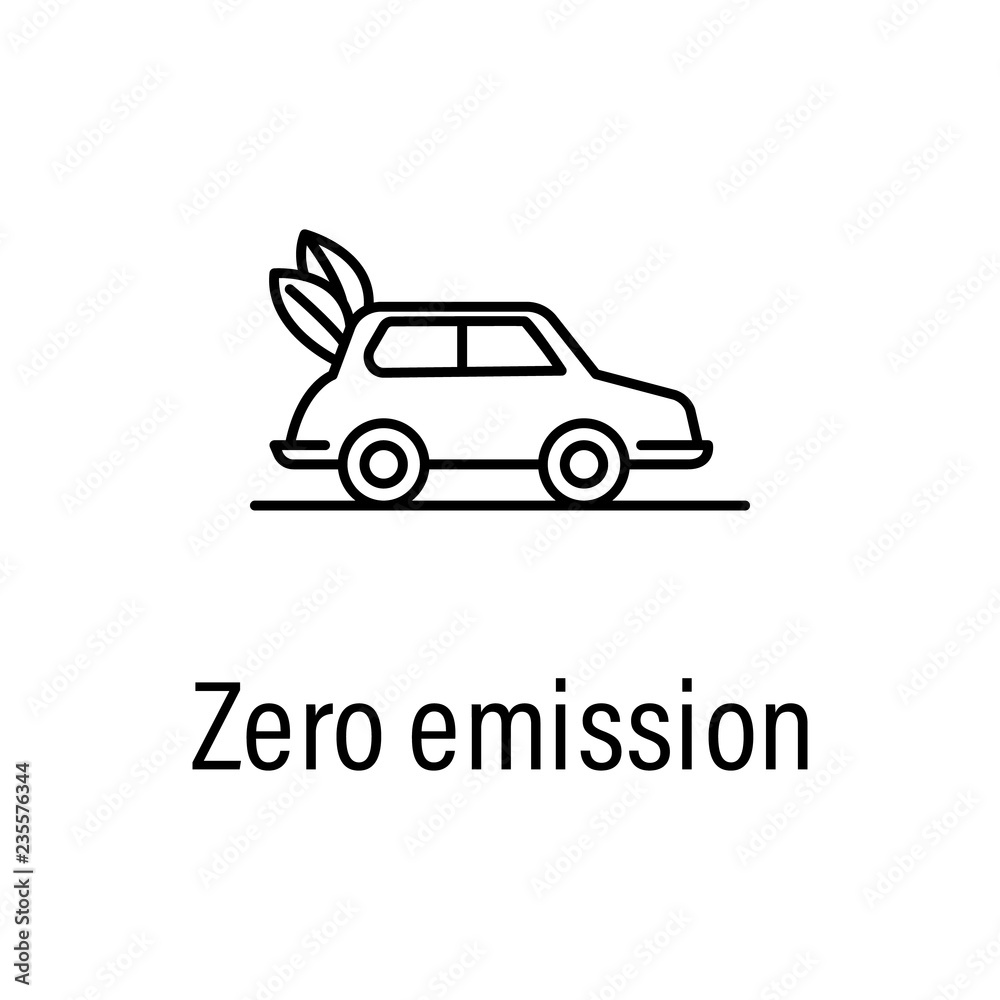 eco, car outline icon with name