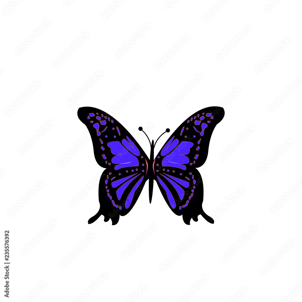 Beautiful blue watercolor abstract translucent butterfly on the white background. Wings look like wet watercolor splashing. Beautiful blue watercolor abstract translucent butterfly on the white background. Wings look like wet watercolor splashing.