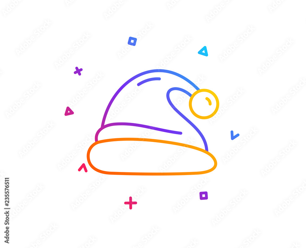 Fototapeta premium Santa hat line icon
