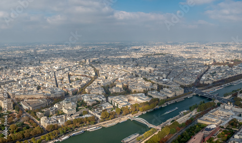 Looking North From Eiffel Tower In a Mostly Cloudy Day