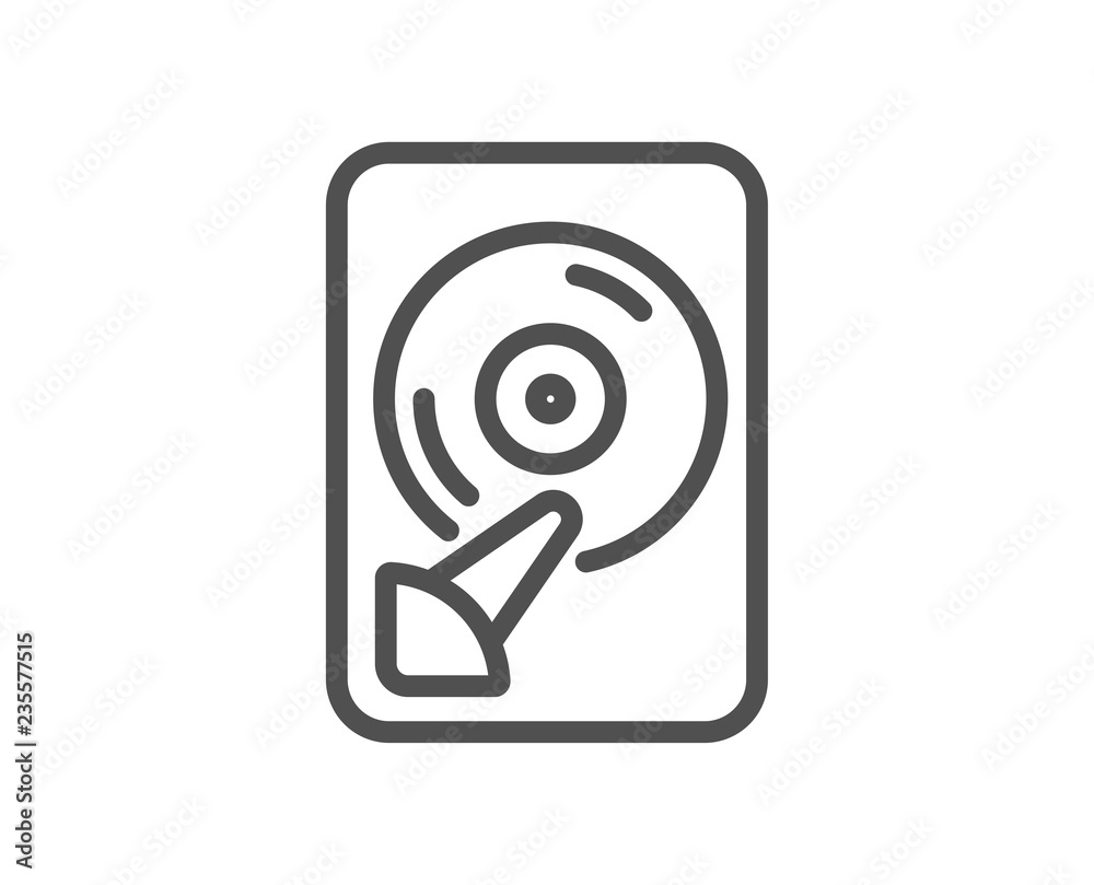 Hdd line icon. Computer memory component sign. Data storage symbol. Quality design flat app element. Editable stroke Hdd icon. Vector Hdd line icon. Computer memory component sign. Data storage symbol. Quality design flat app element. Editable stroke Hdd icon. Vector