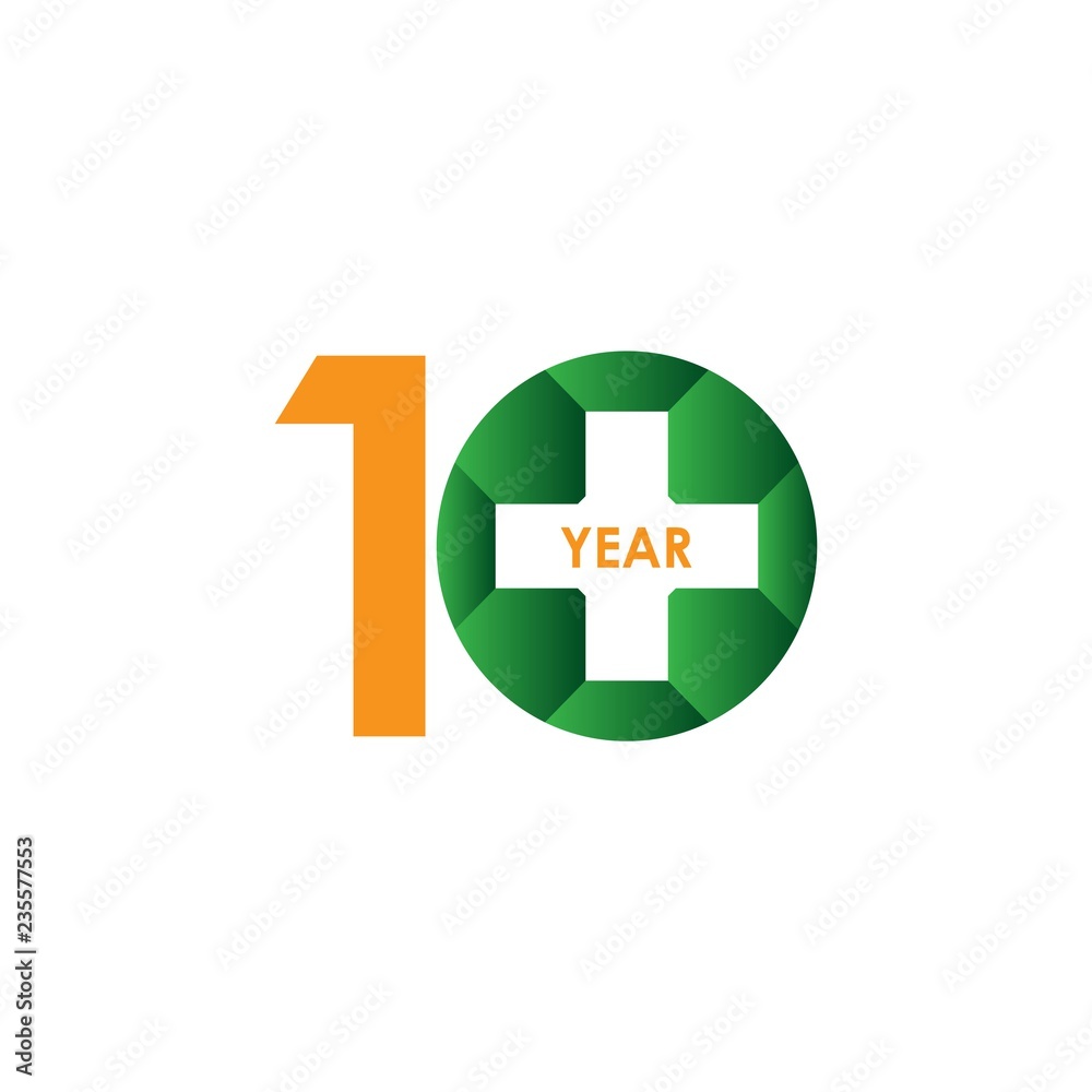 Fototapeta premium 10 Year Anniversary Vector Template Design Illustration
