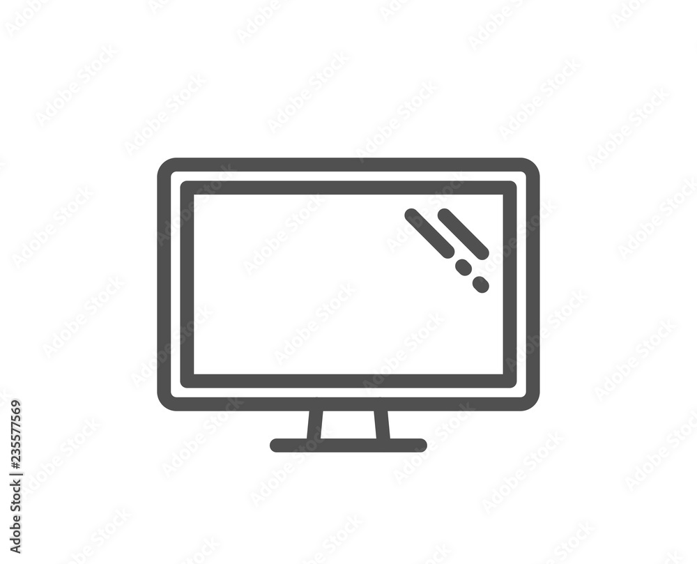 Monitor line icon. Computer component device sign. Screen symbol. Quality design flat app element. Editable stroke Monitor icon. Vector Monitor line icon. Computer component device sign. Screen symbol. Quality design flat app element. Editable stroke Monitor icon. Vector