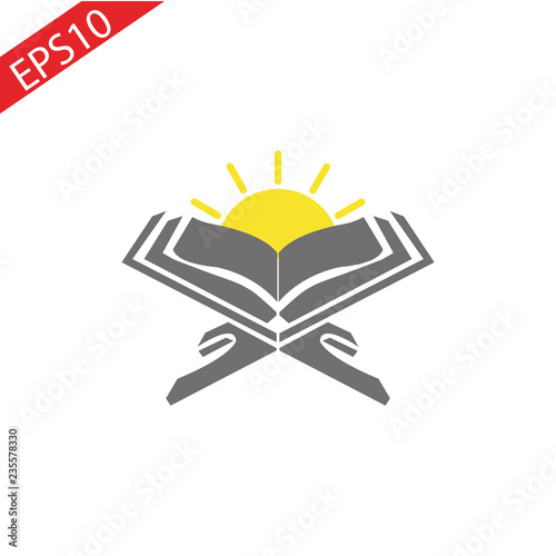 Open Read Quran Islamic Illustration Design