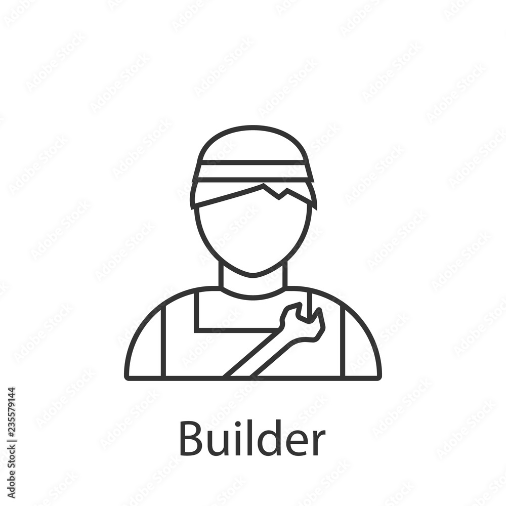 Builder icon. Element of profession avatar icon for mobile concept and web apps. Detailed Builder icon can be used for web and mobile Builder icon. Element of profession avatar icon for mobile concept and web apps. Detailed Builder icon can be used for web and mobile