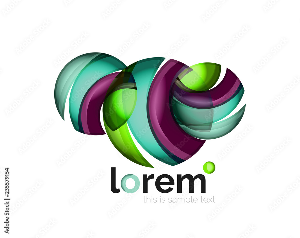 Geometric abstract business icon template, smooth shape Geometric abstract business icon template, smooth shape