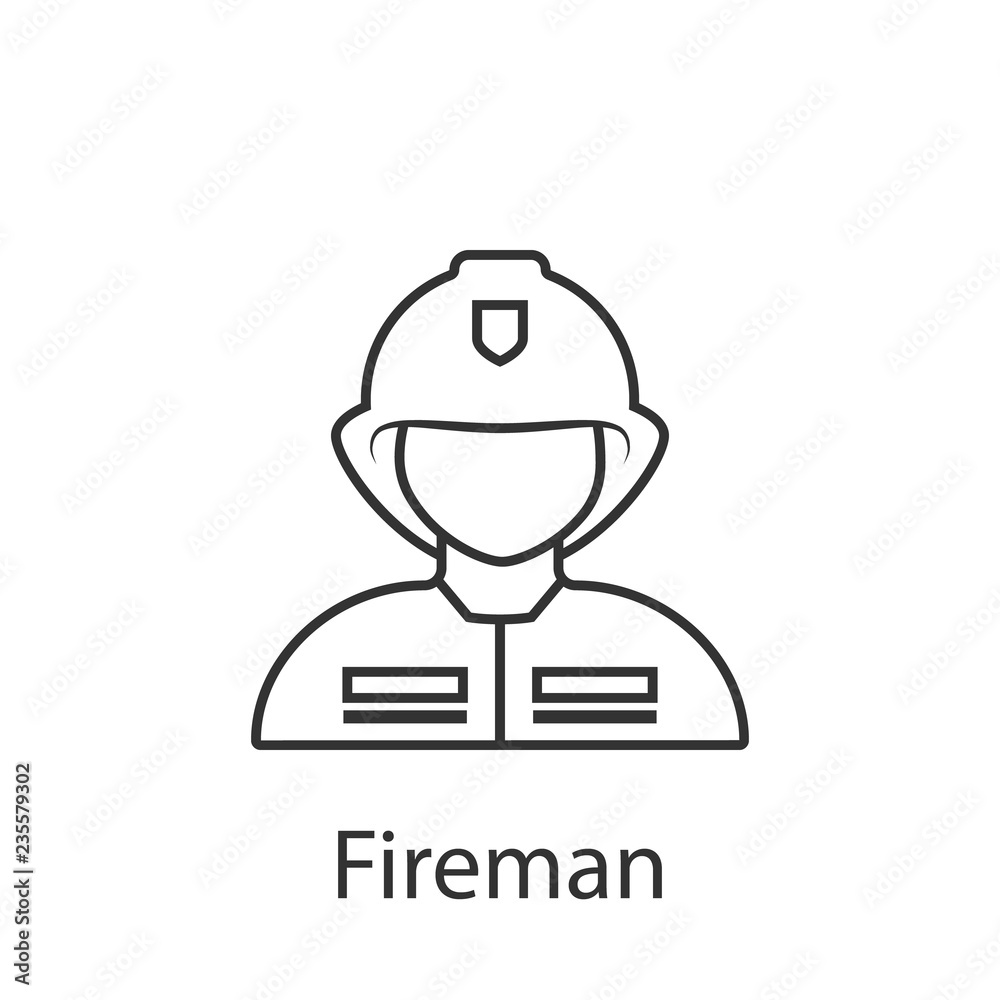 Fireman icon. Element of profession avatar icon for mobile concept and web apps. Detailed Fireman icon can be used for web and mobile
