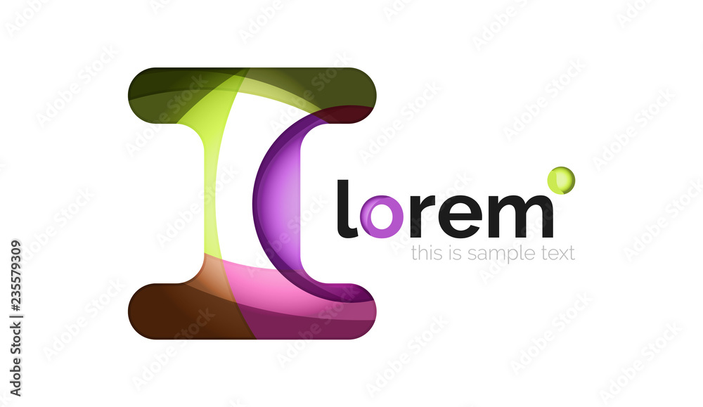 Abstract geometric design logo made of flowing elements Abstract geometric design logo made of flowing elements