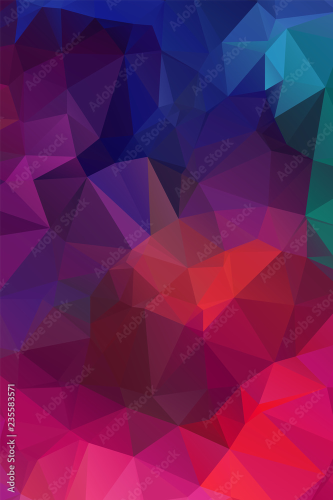 Obraz premium Abstract Geometric polygonal background - triangle low poly pattern - full color spectrum rainbow