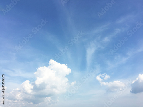 White clouds and blue sky background