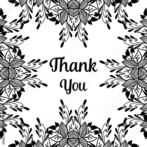 Thank you floral hand draw vector illustration
