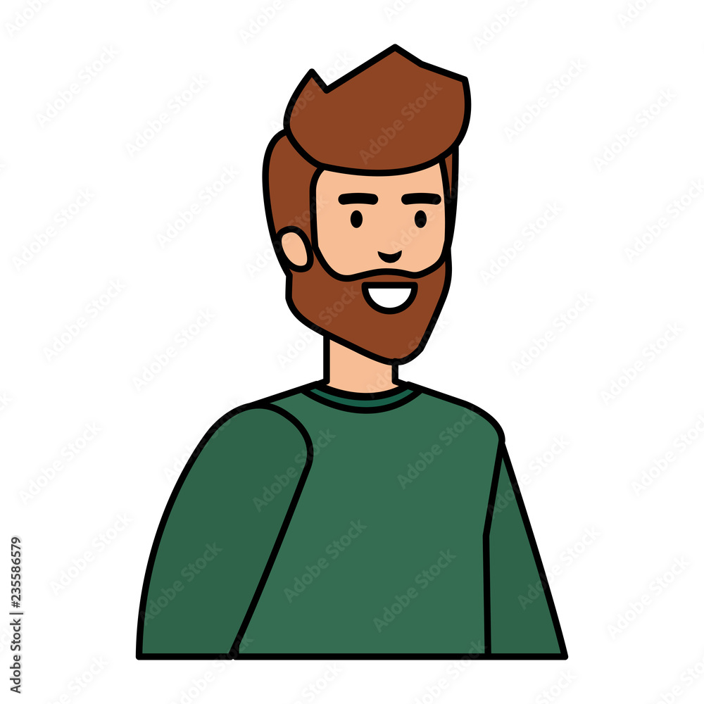 young man with beard avatar character young man with beard avatar character