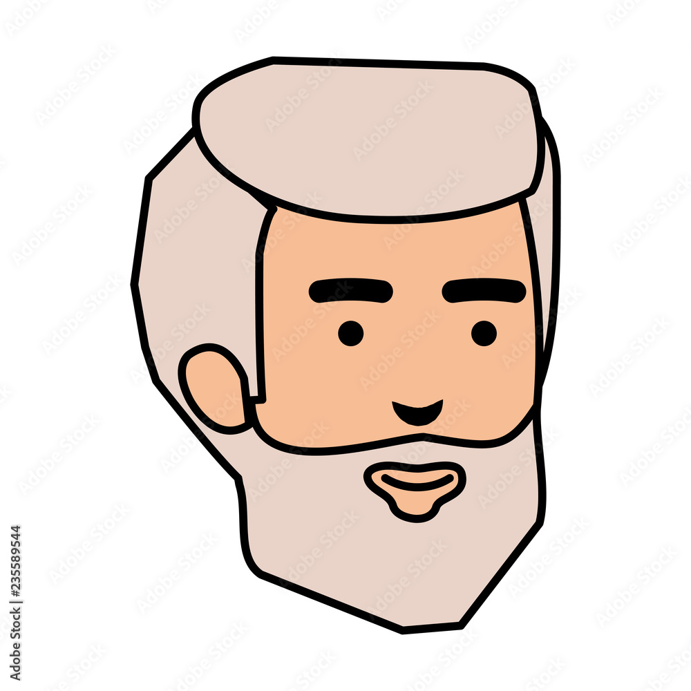 head old man with beard avatar character