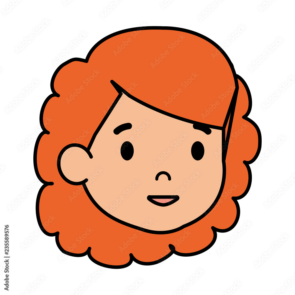 beautiful little girl head character beautiful little girl head character