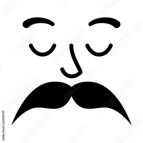 face with mustache style hipster