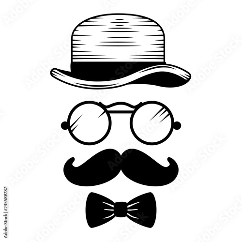 set style hipster accessories icons
