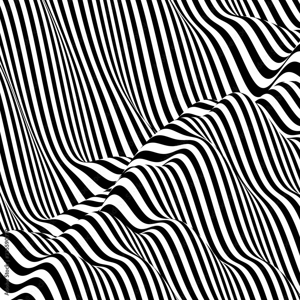 Pattern with optical illusion. Black and white design. Abstract striped background. Vector illustration. Pattern with optical illusion. Black and white design. Abstract striped background. Vector illustration.
