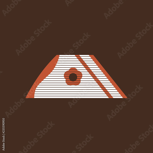 Gusli flat vector icon. Folk music instrument