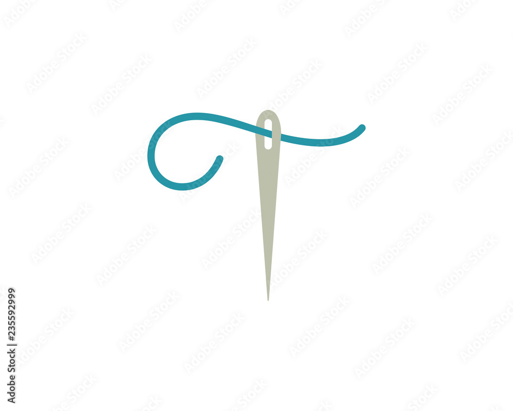 Needle and thread logo design