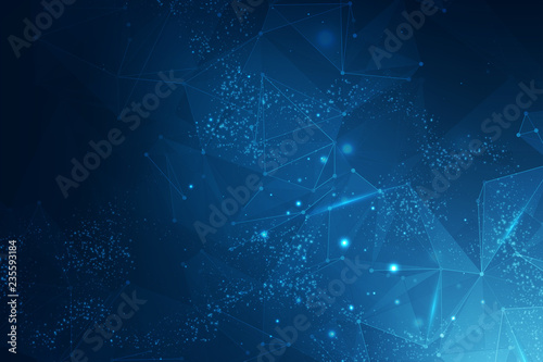 Abstract polygonal space. Triangles with connecting dots and lines. Background concept for your design