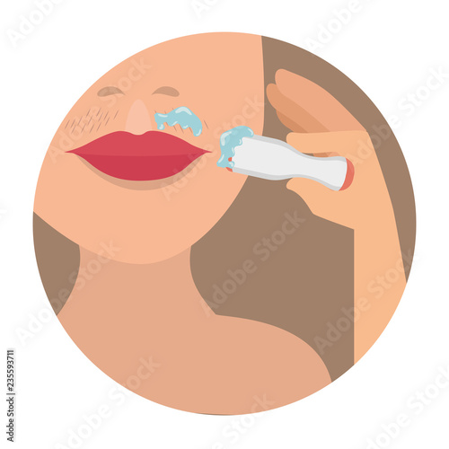 woman face with hair removal icons