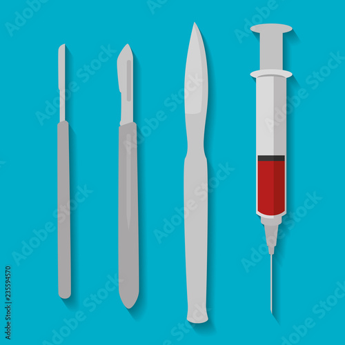 syringe and scalpel surgery icons