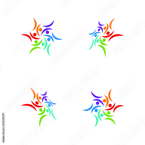 people teamwork group colorful logo template vector illustration © Light Studio