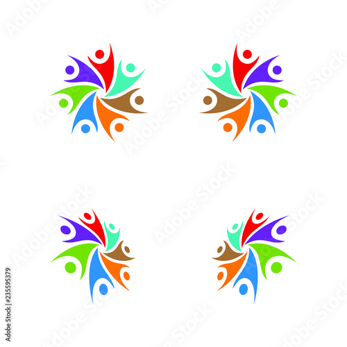 people teamwork group colorful logo template vector illustration © Light Studio