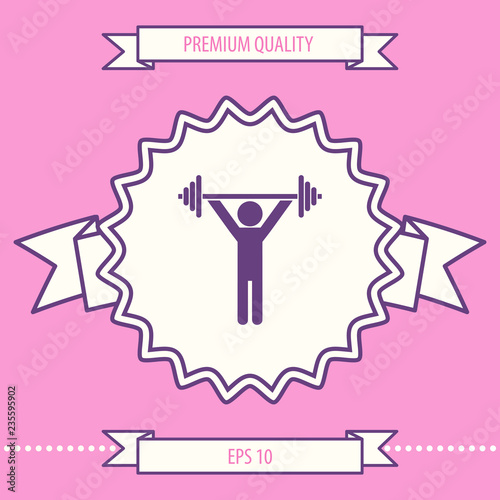 Weightlifting, dumbbell training icon. Graphic elements for your design