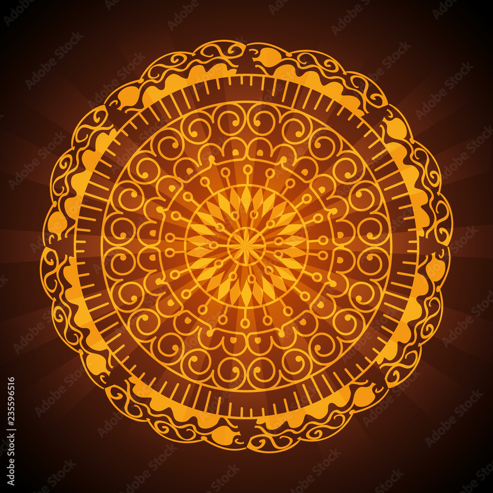 Obraz premium happy diwali festival of lights with mandala
