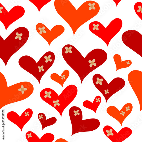 Hearts with medical plasters