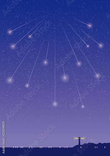 星空と流星