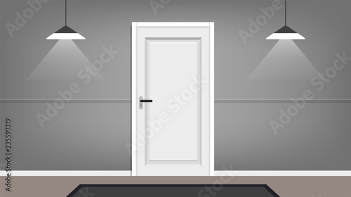 Door vector illustration. Interior illustration. Can be used for scene design and mokups.