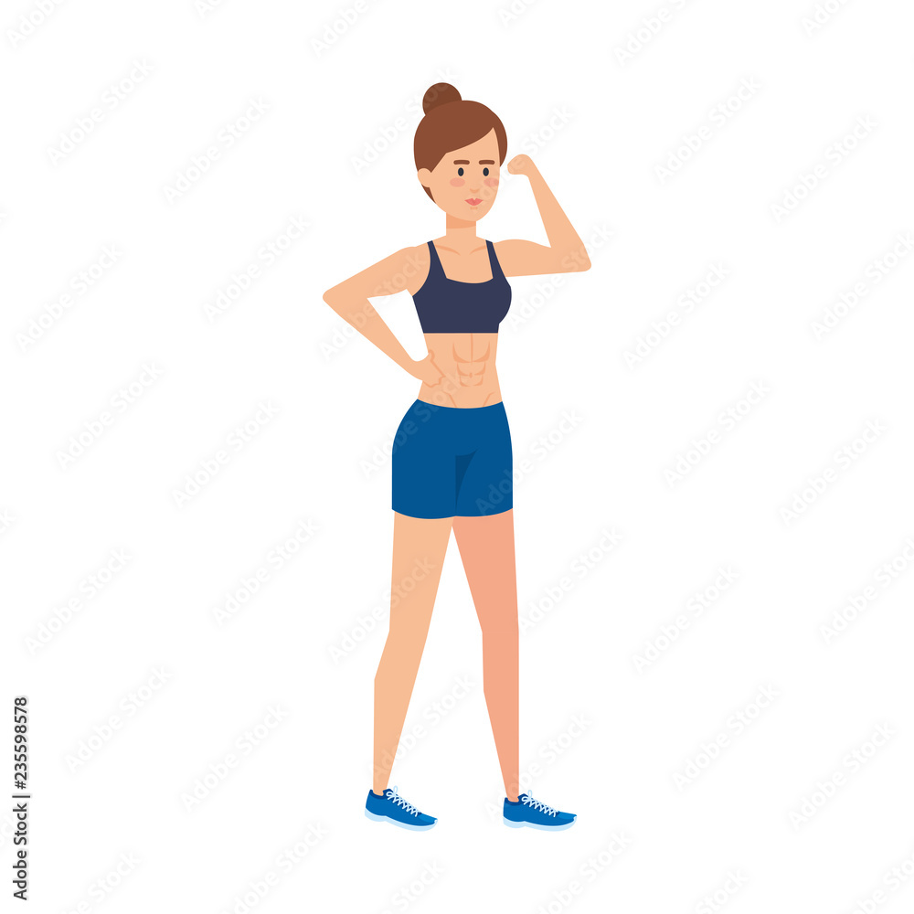 athletic woman sporting character athletic woman sporting character