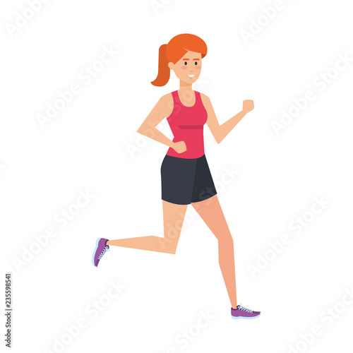 athletic woman running character