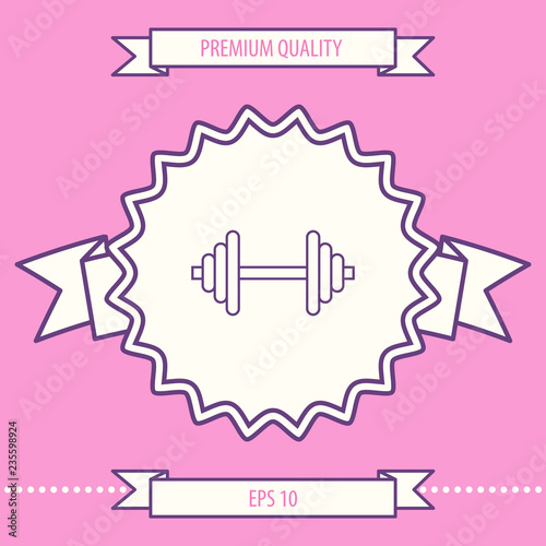 Barbell line icon. Graphic elements for your design