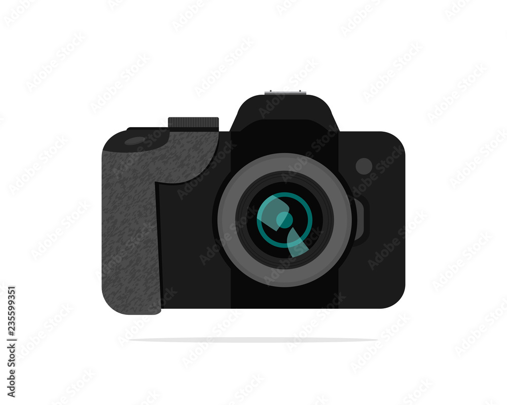 Flat vector icon of DSLR-camera. Modern electronic device with texture. Technology theme Flat vector icon of DSLR-camera. Modern electronic device with texture. Technology theme