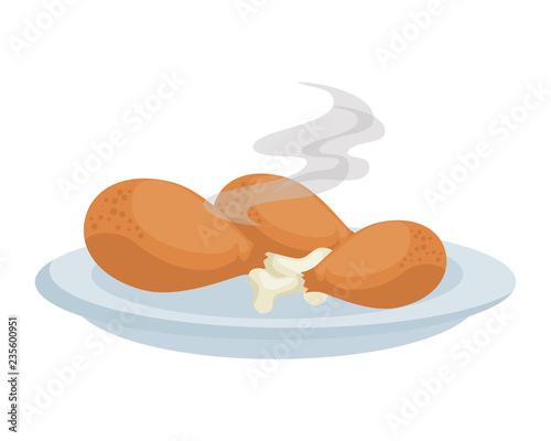 dish with chicken thighs and food