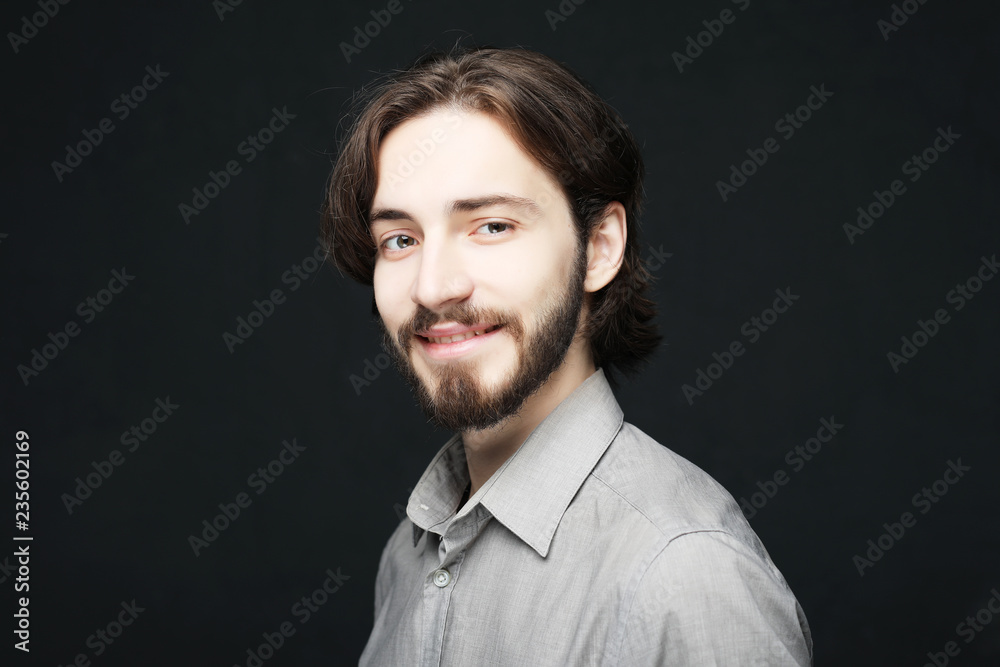 Obraz premium lifestyle and people concept:young man has excited expression, dresssed casually