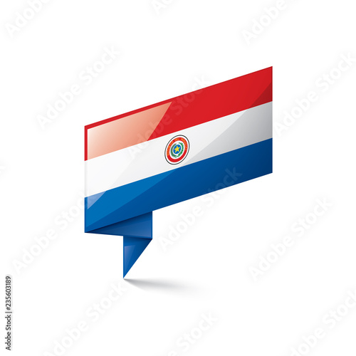 Paraguay flag, vector illustration on a white background