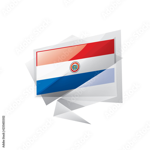 Paraguay flag, vector illustration on a white background