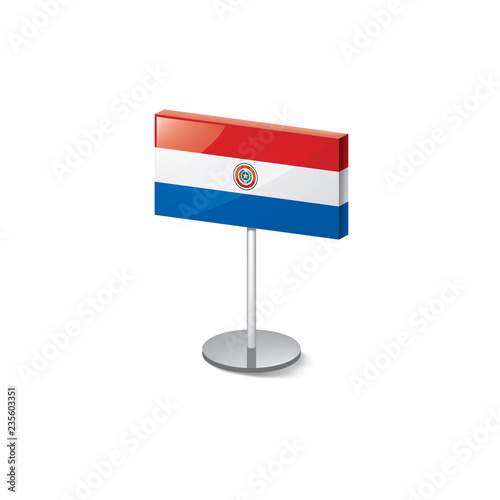 Paraguay flag, vector illustration on a white background