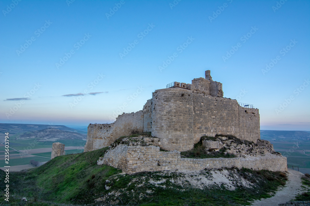 Ruins of the ancient medieval castle of Castrojeriz, Spain.