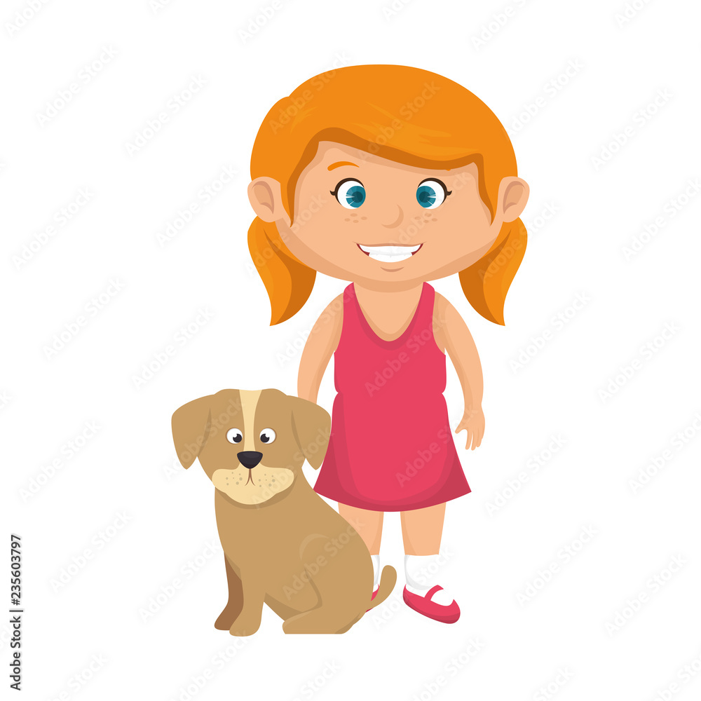 beautiful little girl with dog beautiful little girl with dog