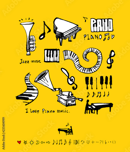 음악회 포스터 / 손으로 그린 음악 일러스트