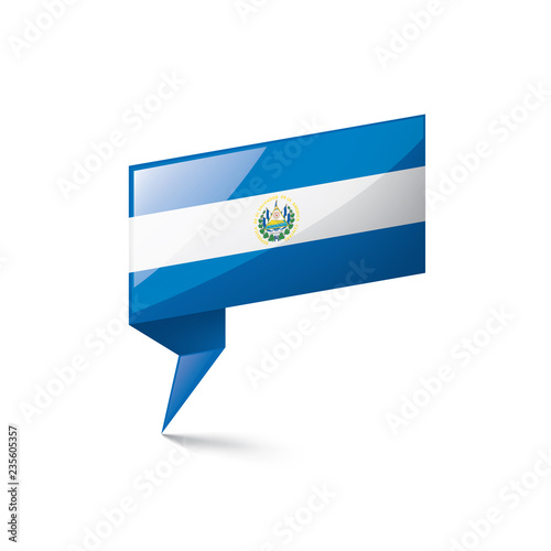 Salvador flag, vector illustration on a white background