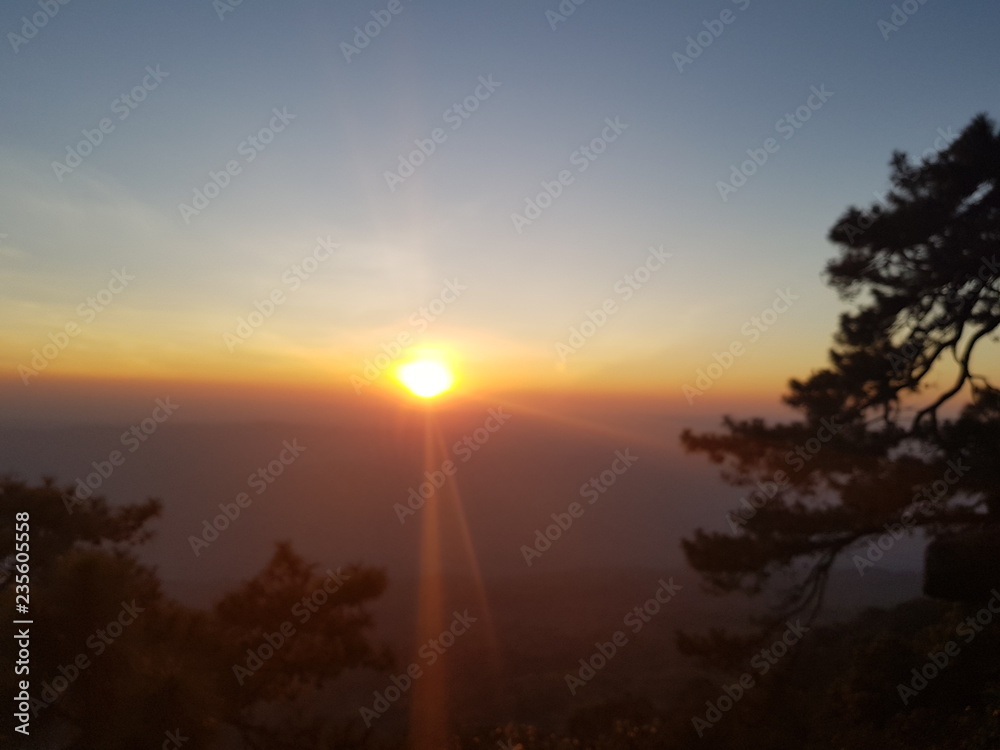 Obraz premium sunset at the mountain